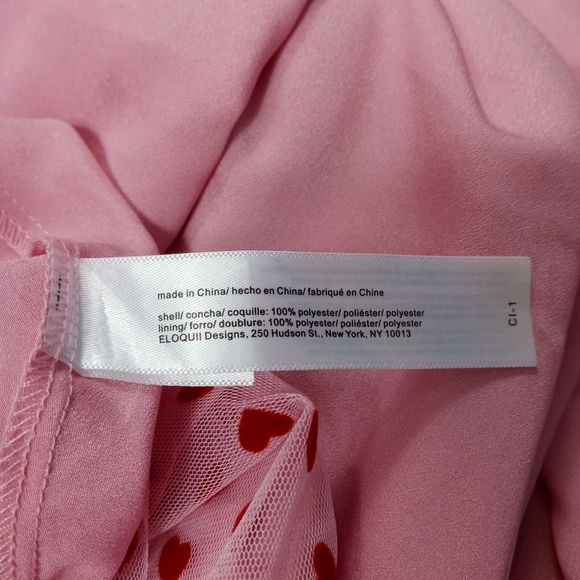 Eloquii pink and red heart textured mini dress Women's Plus Size 20 Fit & Flare - Picture 11 of 13